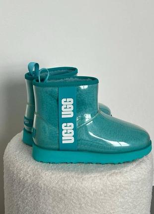 Ugg голубые резиновые с мехом