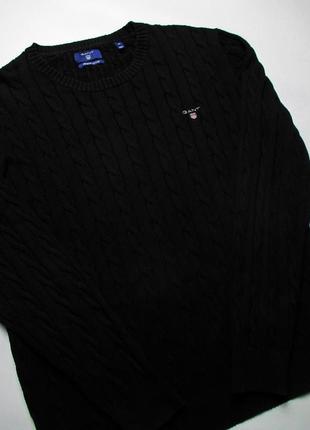 Свитер gant - cotton cable knit crew neck sweater9 фото