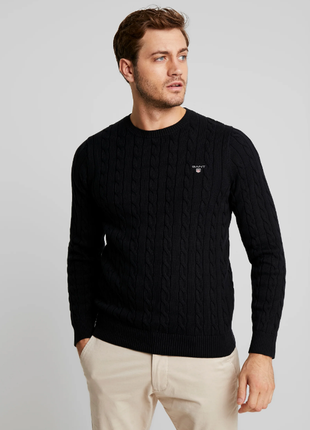 Свитер gant - cotton cable knit crew neck sweater1 фото