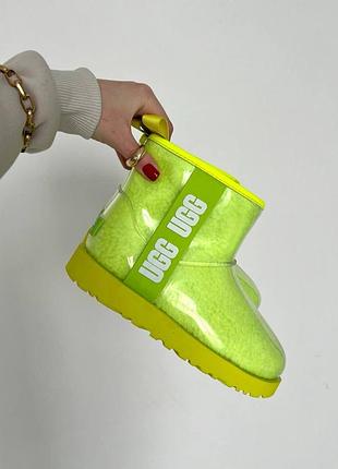 Ugg салатовые резиновые с мехом