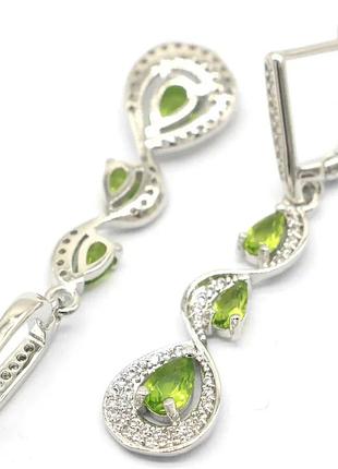 Ніжні сережки з перідотом 925