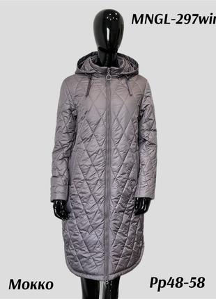 Удлиненная зимняя куртка-пуховик mangelo, р.46-542 фото