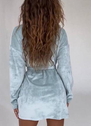 Хітовий велюровий жіночий халат укорочений затишний2 фото