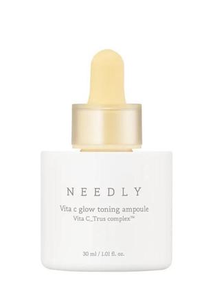 Тонізуюча сироватка з вітаміном с для сяяння шкіри needly vita c glow toning ampoule, 30мл