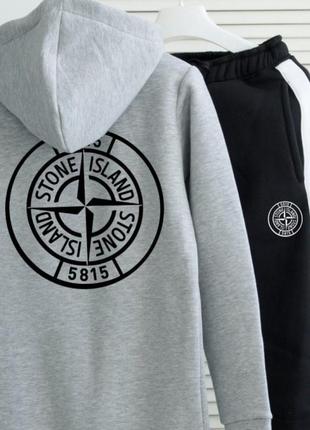 Зимовий костюм stone island на флісі2 фото