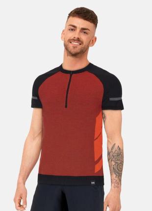 Чоловіча червона футболка ✨under armour ✨ спортивна футболка для занять спортом ua intelliknit half zip6 фото