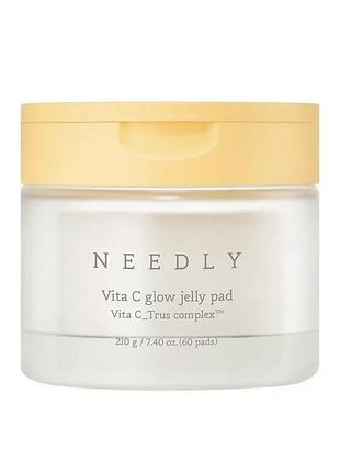 Зволожувальні тонер-педи для сяйва шкіри needly vita c glow jelly pad 60 штук