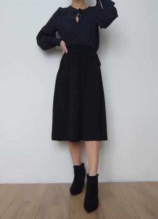 Женская черная блузка с рукавами-фонариками, 44-46/ s-m, h&amp;m3 фото