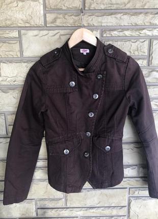 Джинсовый коричневый пиджак/ винтаж ⭐️2 фото