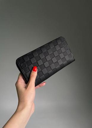 Жіночий гаманець louis vuitton zippy vertical wallet black chess1 фото