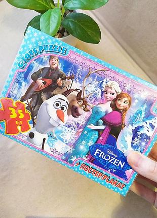 Детский зимний пазл "frozen 2" ледяное сердце с постером, 35 элементов