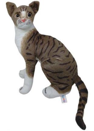 Мягкая игрушка большая кошка, коричневая 37 см