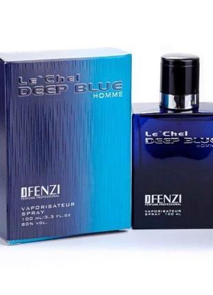 Вода парфумована чоловіча jfenzi le chel deep blue100 мл парфум для чоловіків