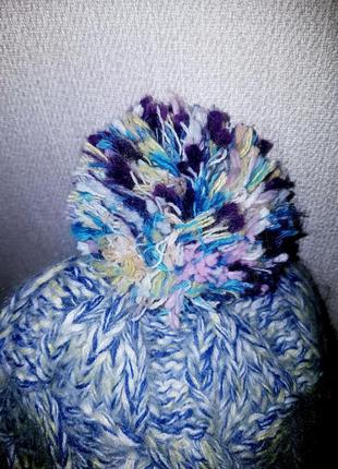 Вязаная шапка зимняя женская.3 фото