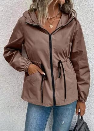 Подовжена жіноча куртка-вітрівка з плащівки3 фото