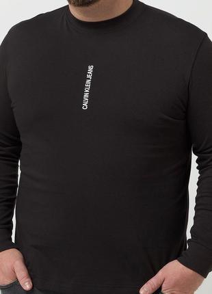 Оригинальный лонгслив calvin klein jeans logo long sleeve black3 фото