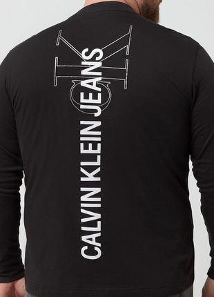 Оригинальный лонгслив calvin klein jeans logo long sleeve black5 фото