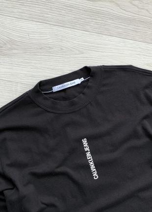 Оригинальный лонгслив calvin klein jeans logo long sleeve black4 фото