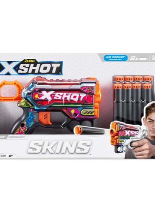 Швидкострільний бластер x-shot skins menace mercenary (8 патронів), 36515p