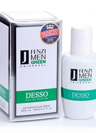 Вода парфумована чоловіча jfenzi desso green universal 100 мл парфум для чоловіків