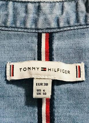 Джинсовая блуза свободного кроя с длинным пышным рукавом от tommy hilfiger8 фото