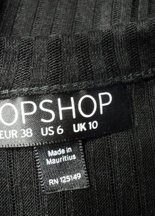 Футболка кроп топ в рубчик topshop черная черный в обтяжку короткая укроченная4 фото