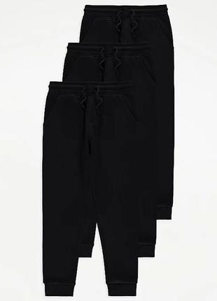 Спортивные штаны утепленные черные из набора george