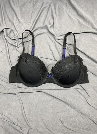 Идеальный черный кружевной сексуальный секси бюстгальтер гладкий однотонный чашка а в