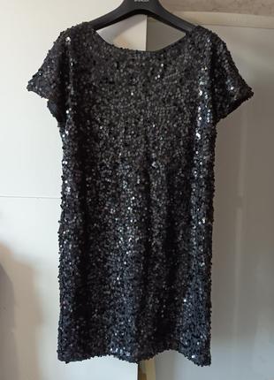 Коктейльна сукня плаття р. м next пайєтки виріз на спинці1 фото