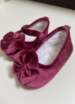 George новогодние красные туфли/ пинетки на девочку 19 размер (12.5 см)3 фото