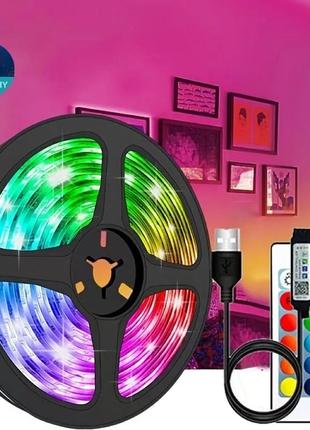 Светодиодная led лента rgb 2835 разноцветный 10м 12v с bluetooth управлением пульт, контроллер, адаптер