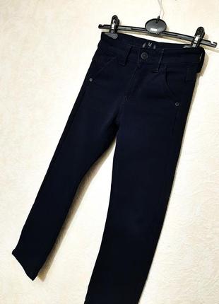 Moyaberva тёплые джинси на зиму/деми для мальчика тёмно-синие внутри флисовые на 6-8лет