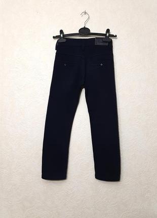 Moyaberva тёплые джинси на зиму/деми для мальчика тёмно-синие внутри флисовые на 6-8лет6 фото
