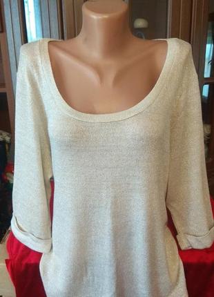 Красивий светр з люрексовою ниткою 54-56 розмір.