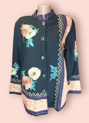 Пиджак жакет с цветами бохо наив стиль indigo moon