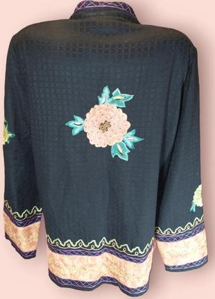 Пиджак жакет с цветами бохо наив стиль indigo moon2 фото
