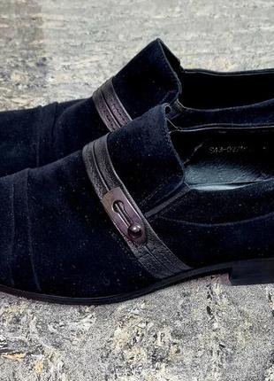 Туфли мужские замшевые respect (s43-027055). размер 43. черный2 фото