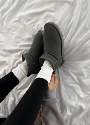 Уггі угги уги угі ugg ultra mini grey suede8 фото