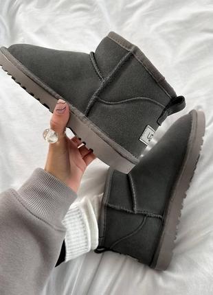 Уггі угги уги угі ugg ultra mini grey suede5 фото