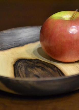 Дерев'яна глубока тарілка з горіха, сервірувальна тарілка, декоративна тарілка, дерев'яна миска, посуд із дерева