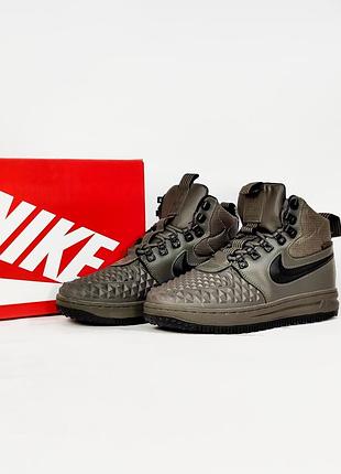 Nike lunar force duckboot black fur кроссовки с мехом