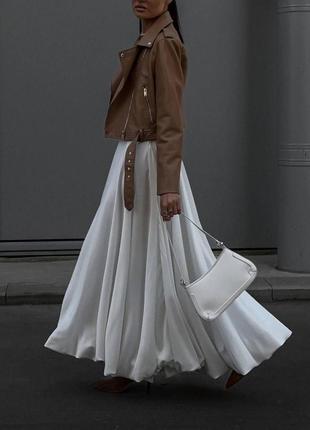Длинная шелковая макси юбка с подкладкой4 фото