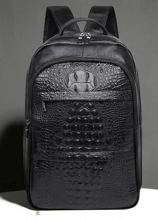 Чоловічий шкіряний рюкзак під рептилію, міський рюкзак для чоловіків з натуральної шкіра, ранець1 фото
