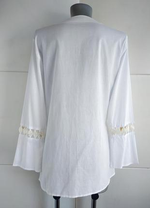 Річна блуза marks&spencer білого кольору з декором3 фото