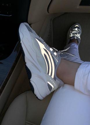 Кроссовки adidas yeezy 700 white static кросівки рефлективные7 фото