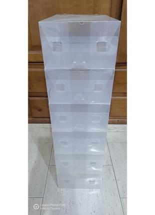 Набір пластикових коробок для зберігання взуття складані пластикові бокси контейнери для зберігання взуття4 фото