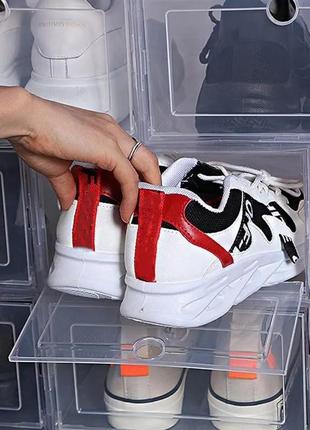 Набір пластикових коробок для зберігання взуття складані пластикові бокси контейнери для зберігання взуття10 фото