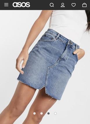 Бомбезная трендовая джинсовая юбка asos с бахромой4 фото
