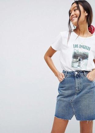 Бомбезная трендовая джинсовая юбка asos с бахромой10 фото