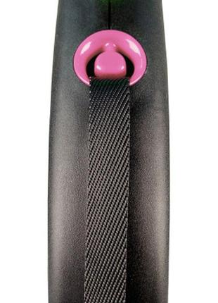 Поводок для собак flexi black design l лента 5 м (розовый) (4000498034118) - топ продаж!2 фото